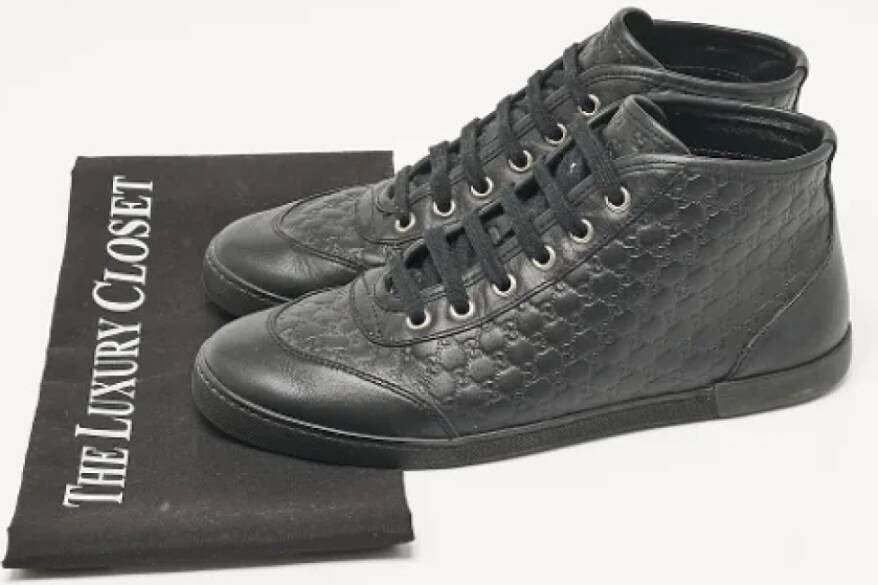 Gucci Vintage Pre-owned Leather sneakers Black Dames