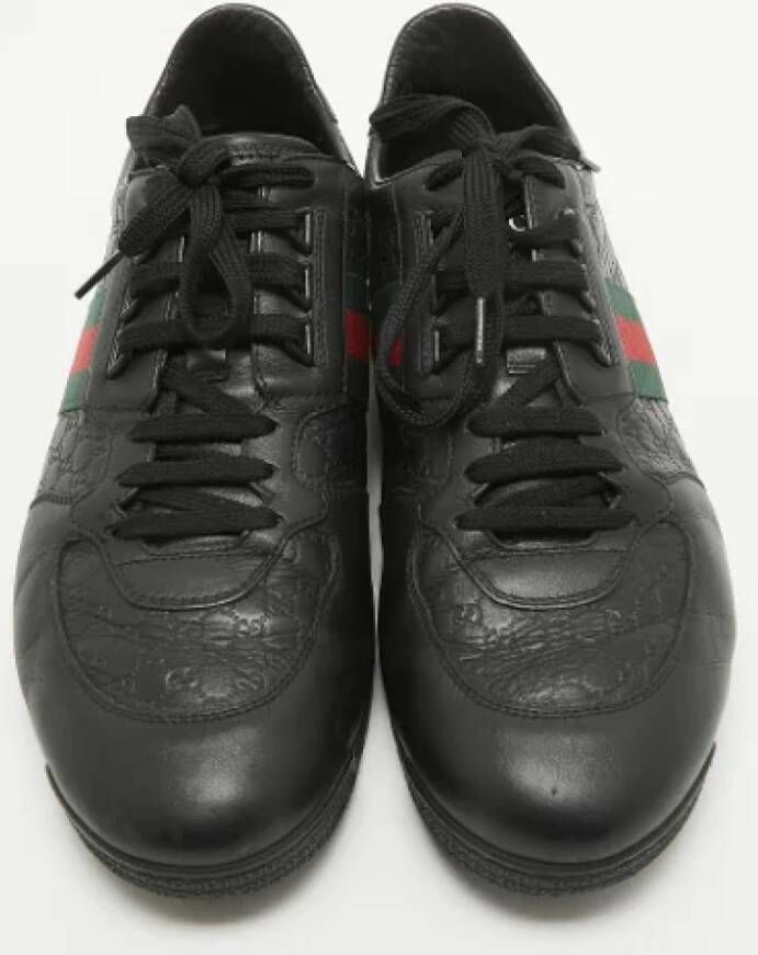 Gucci Vintage Pre-owned Leather sneakers Black Heren