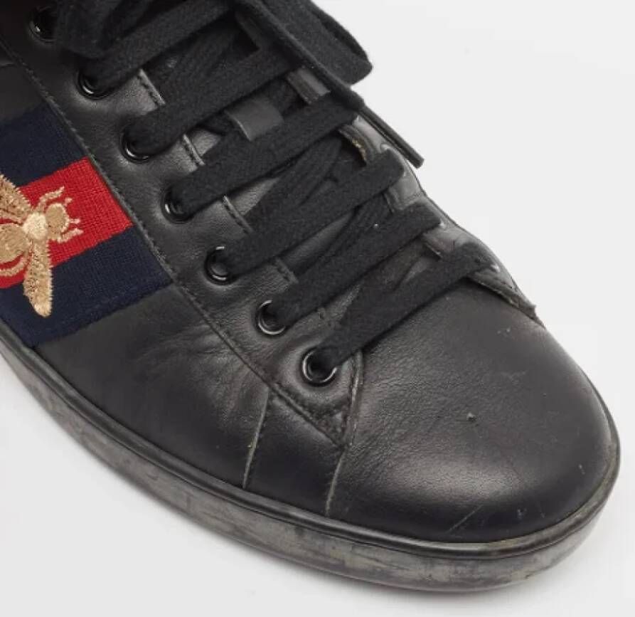 Gucci Vintage Pre-owned Leather sneakers Black Heren