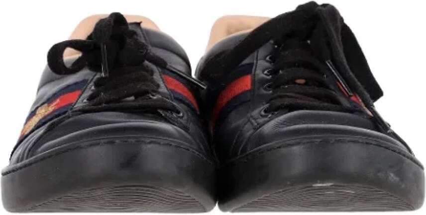 Gucci Vintage Pre-owned Leather sneakers Black Heren