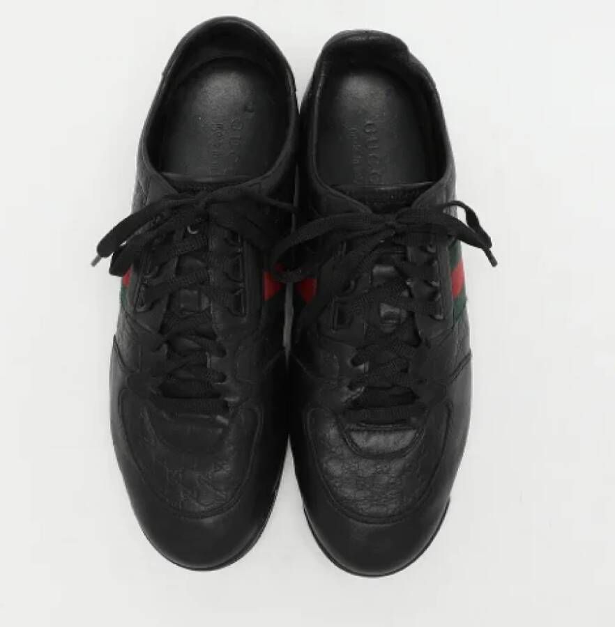 Gucci Vintage Pre-owned Leather sneakers Black Heren