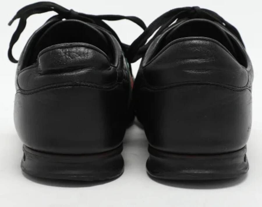 Gucci Vintage Pre-owned Leather sneakers Black Heren