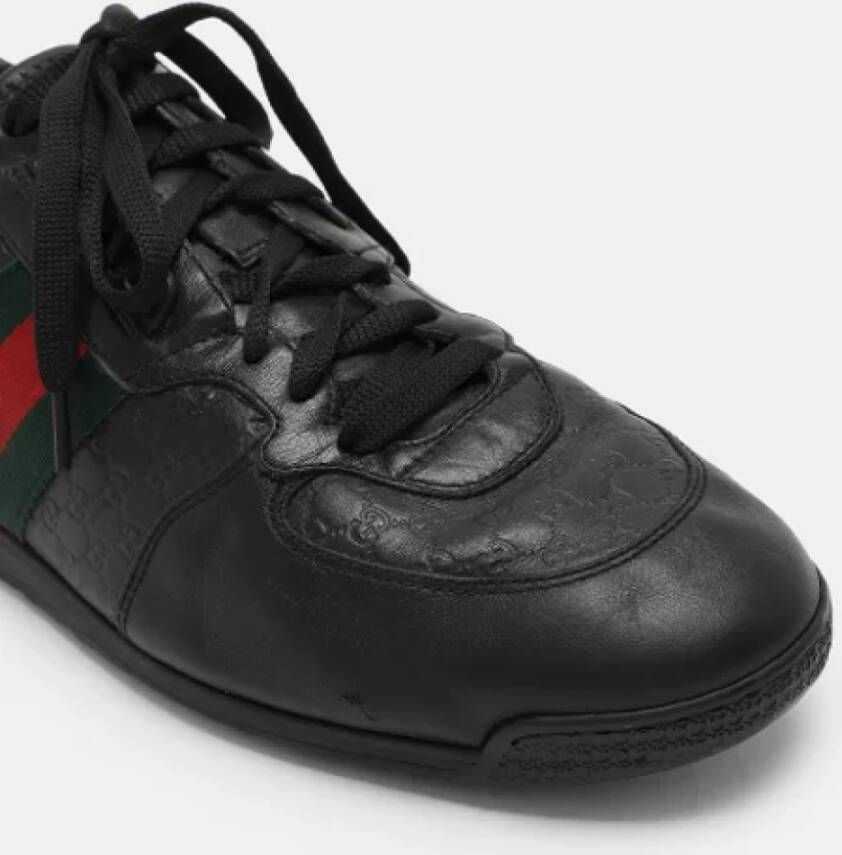 Gucci Vintage Pre-owned Leather sneakers Black Heren