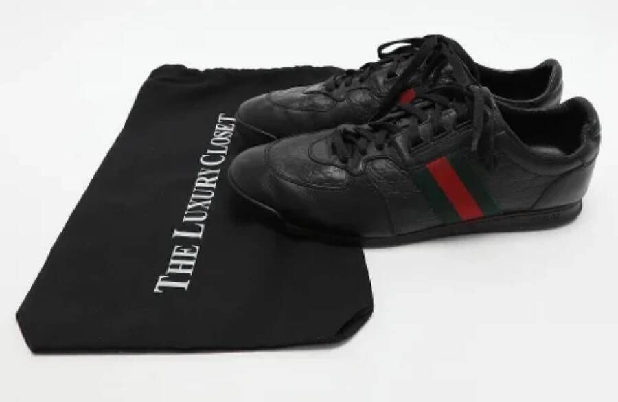 Gucci Vintage Pre-owned Leather sneakers Black Heren