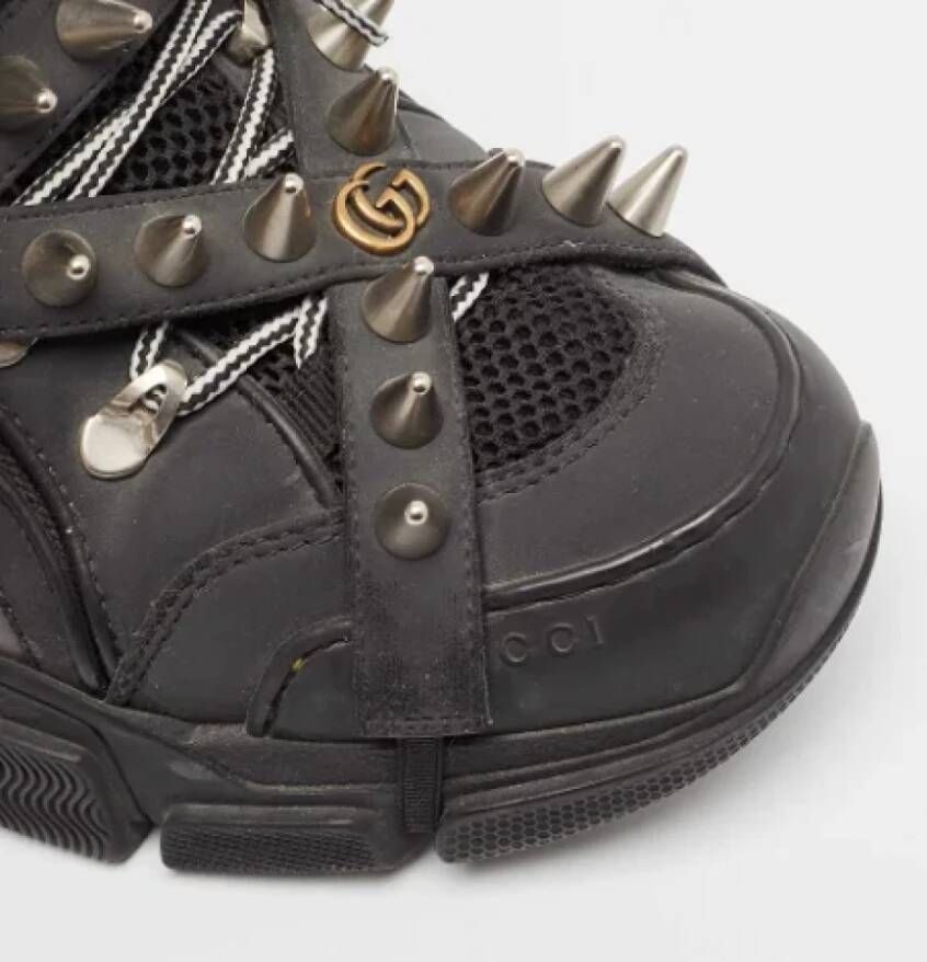 Gucci Vintage Pre-owned Leather sneakers Black Heren