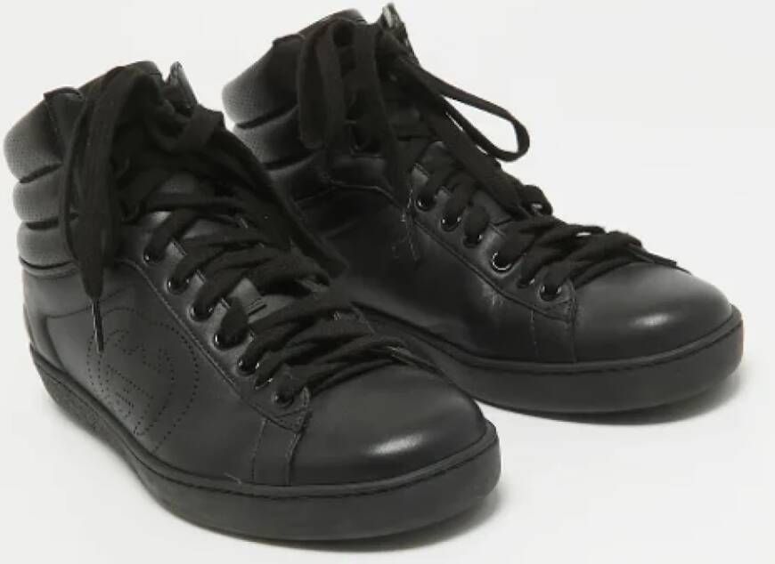 Gucci Vintage Pre-owned Leather sneakers Black Heren