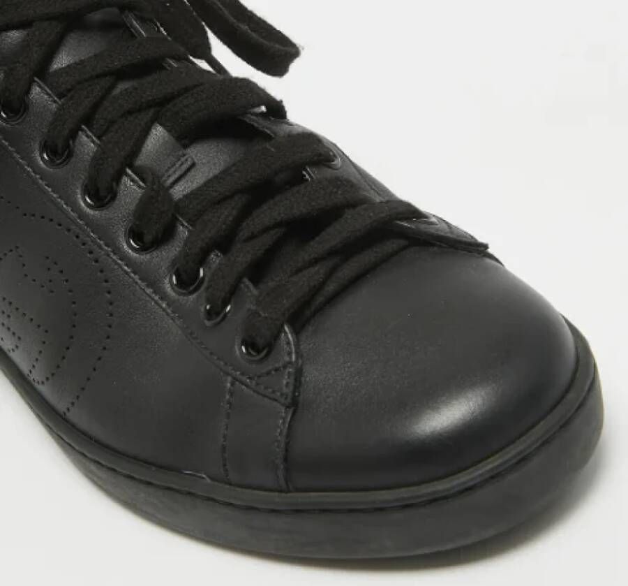Gucci Vintage Pre-owned Leather sneakers Black Heren