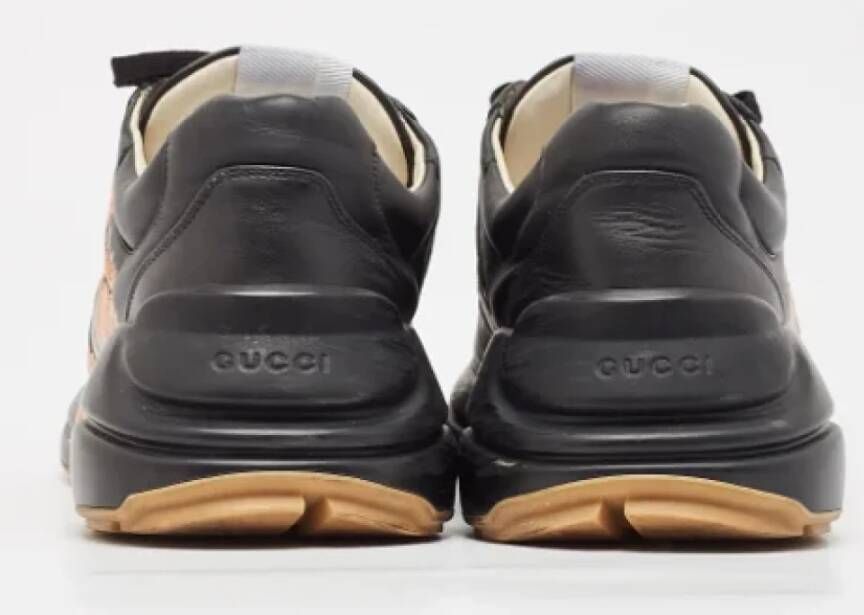 Gucci Vintage Pre-owned Leather sneakers Black Heren