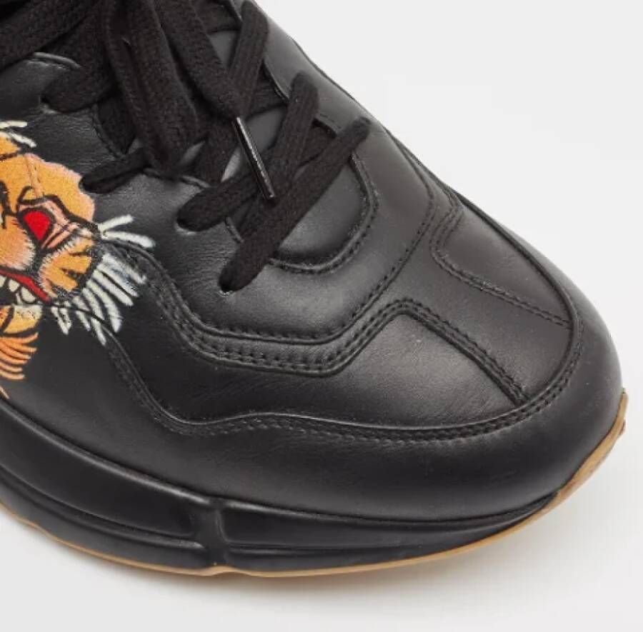 Gucci Vintage Pre-owned Leather sneakers Black Heren