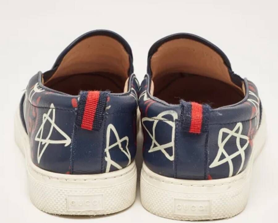 Gucci Vintage Pre-owned Leather sneakers Blue Dames