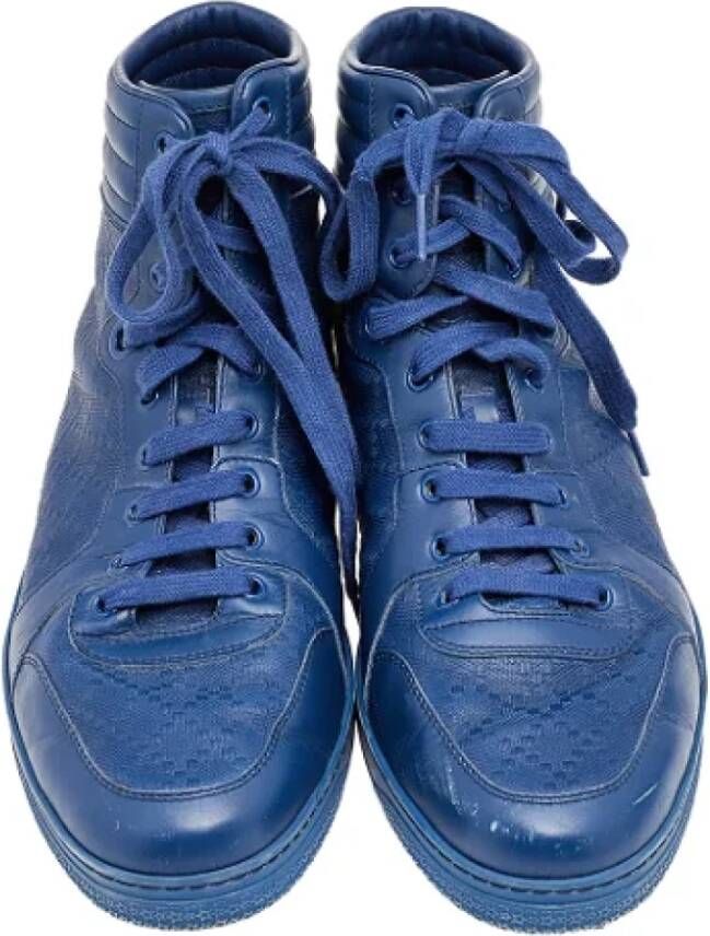 Gucci Vintage Pre-owned Leather sneakers Blue Dames