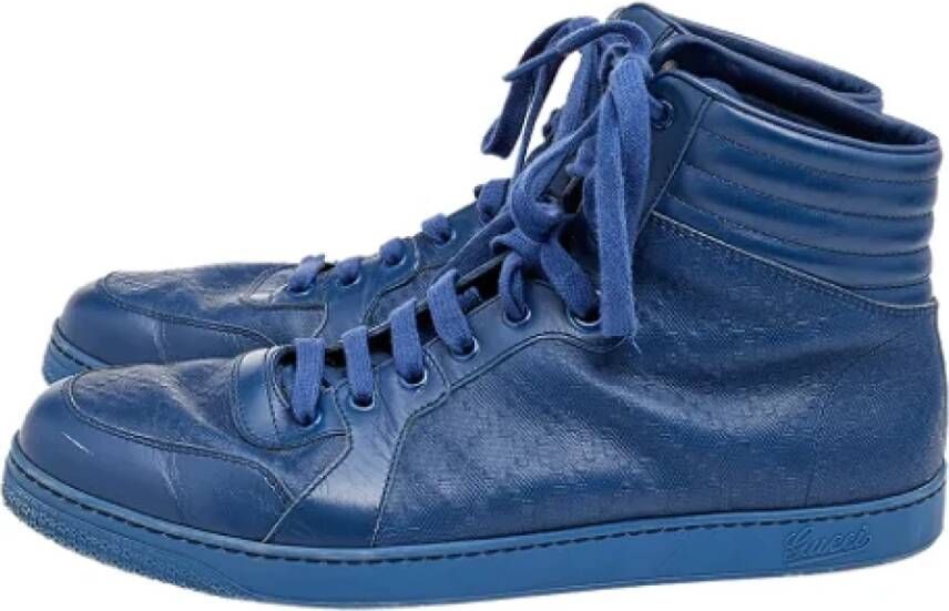 Gucci Vintage Pre-owned Leather sneakers Blue Dames