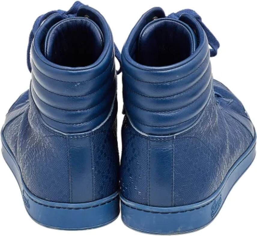 Gucci Vintage Pre-owned Leather sneakers Blue Dames