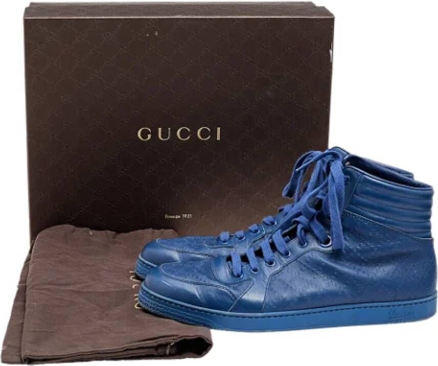 Gucci Vintage Pre-owned Leather sneakers Blue Dames