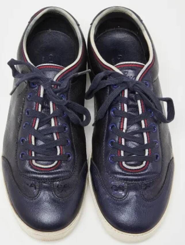 Gucci Vintage Pre-owned Leather sneakers Blue Dames