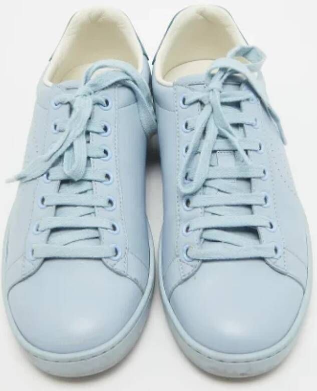 Gucci Vintage Pre-owned Leather sneakers Blue Dames
