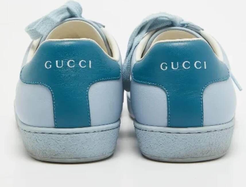 Gucci Vintage Pre-owned Leather sneakers Blue Dames