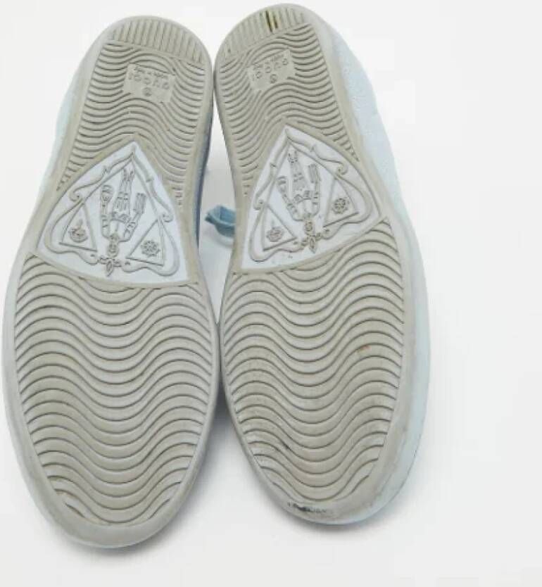 Gucci Vintage Pre-owned Leather sneakers Blue Dames