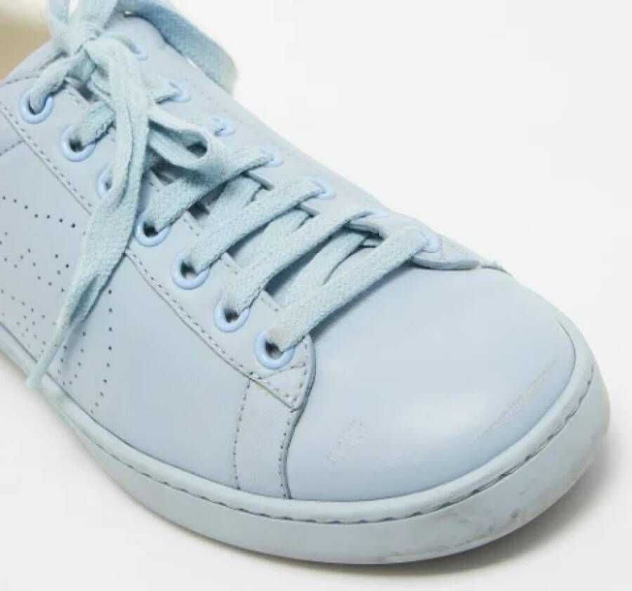Gucci Vintage Pre-owned Leather sneakers Blue Dames