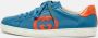 Gucci Vintage Pre-owned Leather sneakers Blue Heren - Thumbnail 2