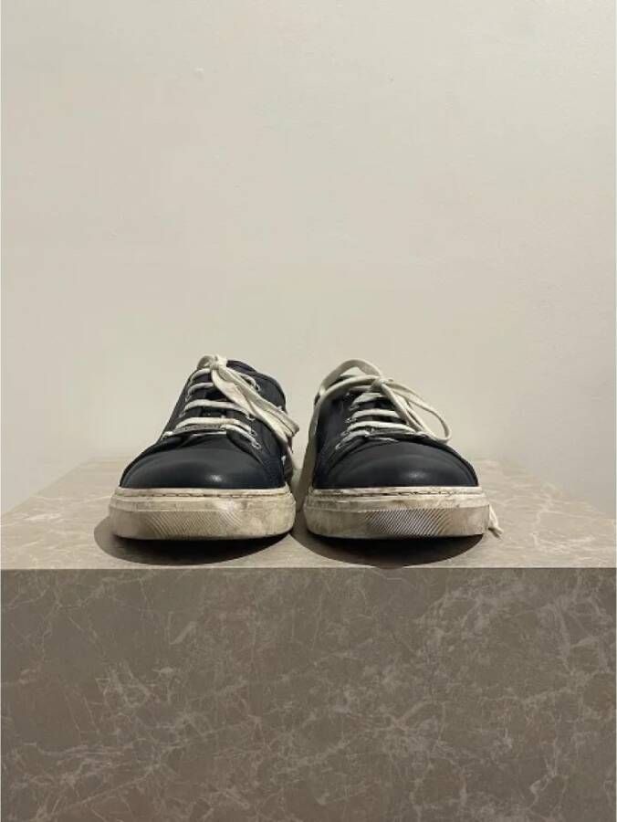 Gucci Vintage Pre-owned Leather sneakers Blue Heren