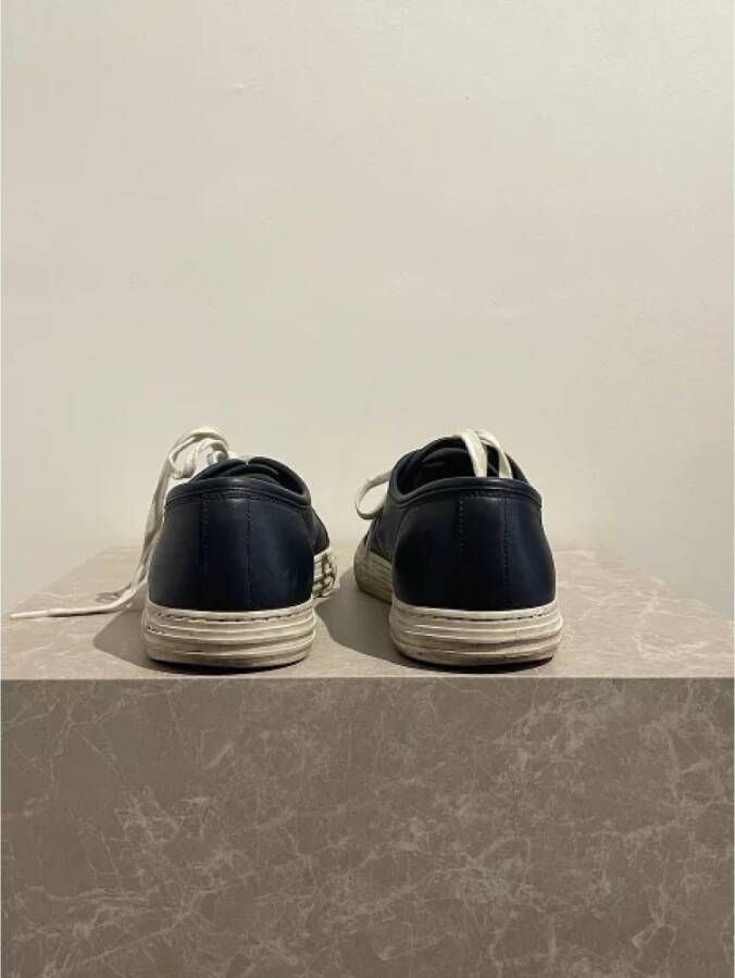 Gucci Vintage Pre-owned Leather sneakers Blue Heren