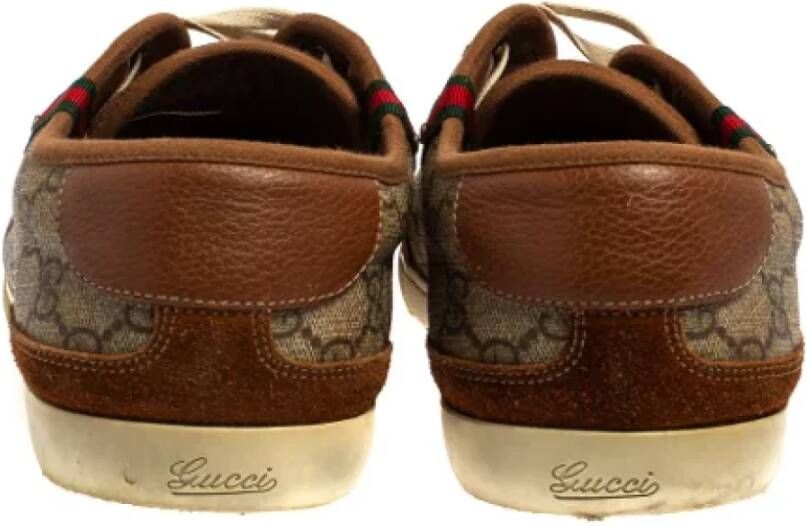 Gucci Vintage Pre-owned Leather sneakers Brown Dames