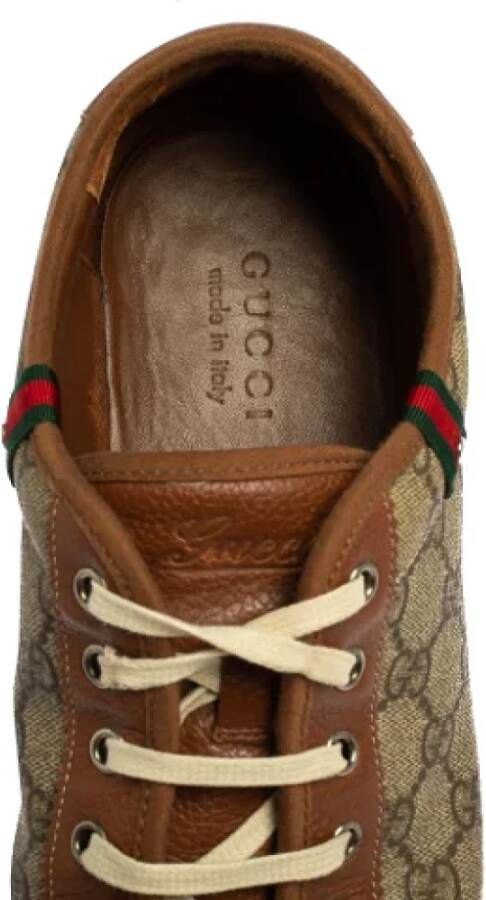 Gucci Vintage Pre-owned Leather sneakers Brown Dames