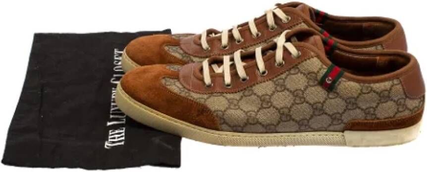 Gucci Vintage Pre-owned Leather sneakers Brown Dames