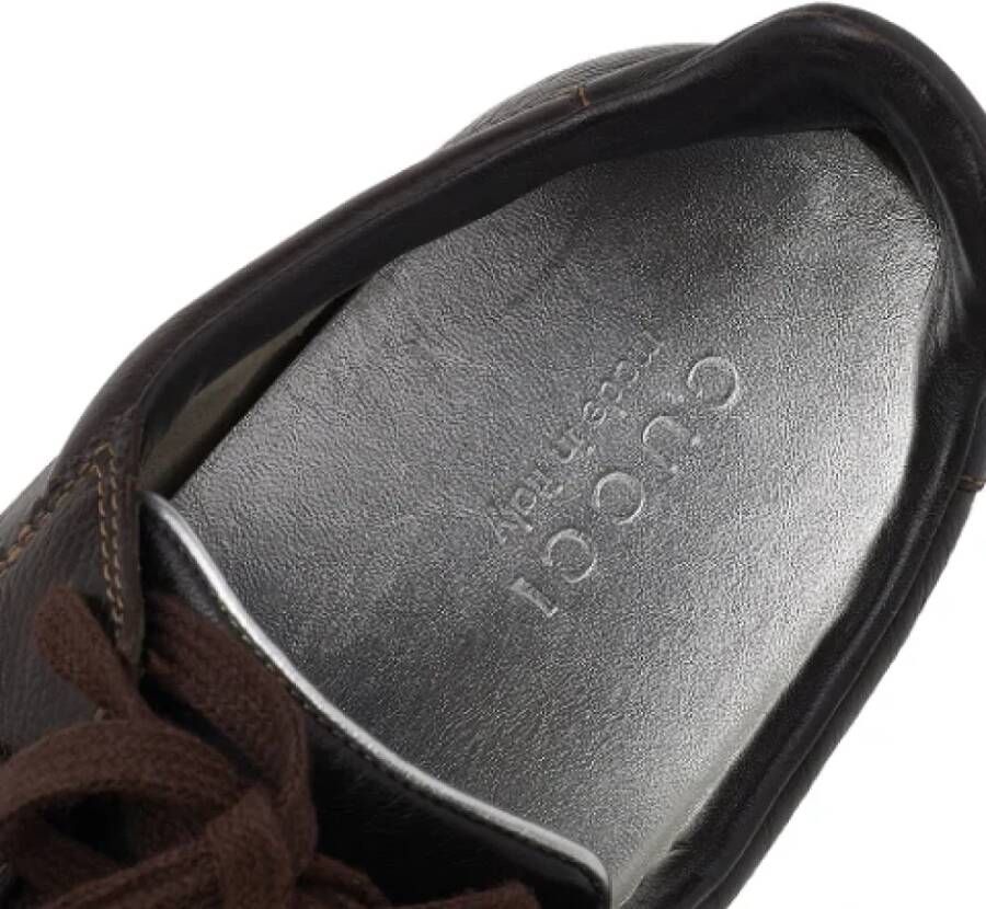 Gucci Vintage Pre-owned Leather sneakers Brown Heren