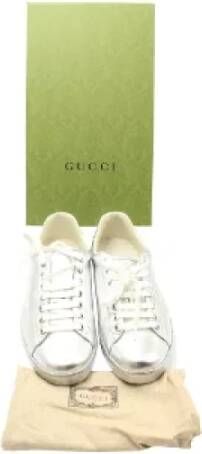 Gucci Vintage Pre-owned Leather sneakers Gray Heren