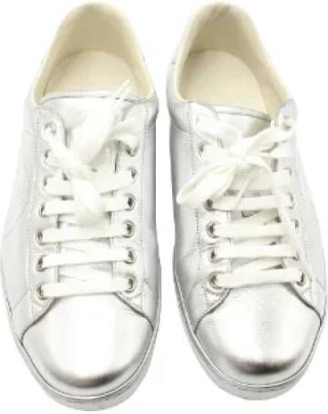 Gucci Vintage Pre-owned Leather sneakers Gray Heren