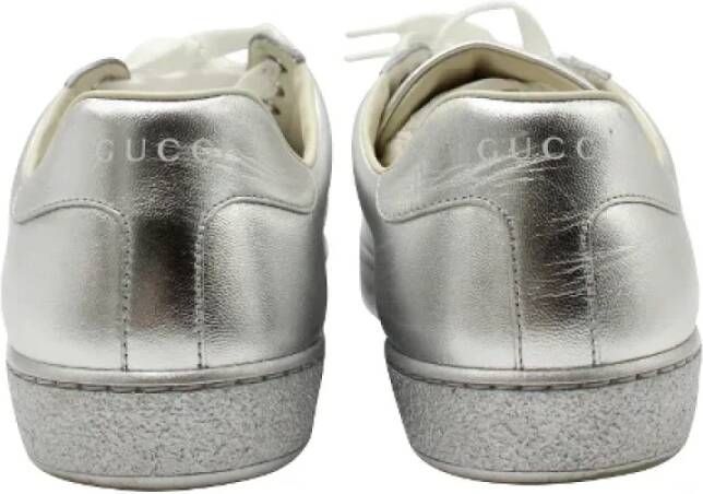 Gucci Vintage Pre-owned Leather sneakers Gray Heren