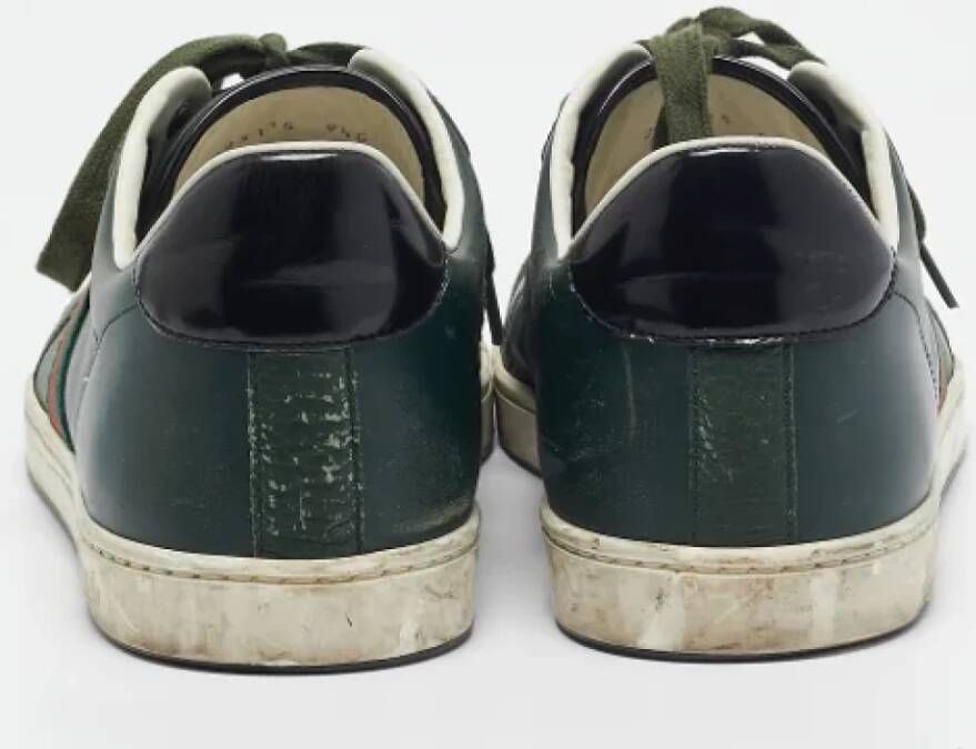 Gucci Vintage Pre-owned Leather sneakers Green Heren