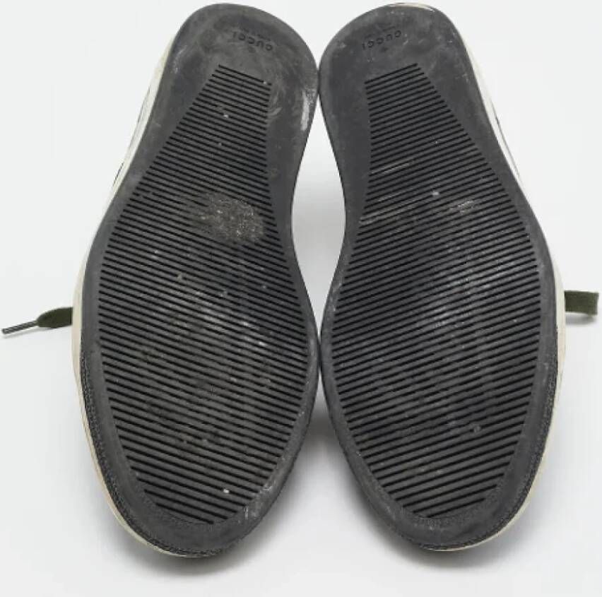 Gucci Vintage Pre-owned Leather sneakers Green Heren