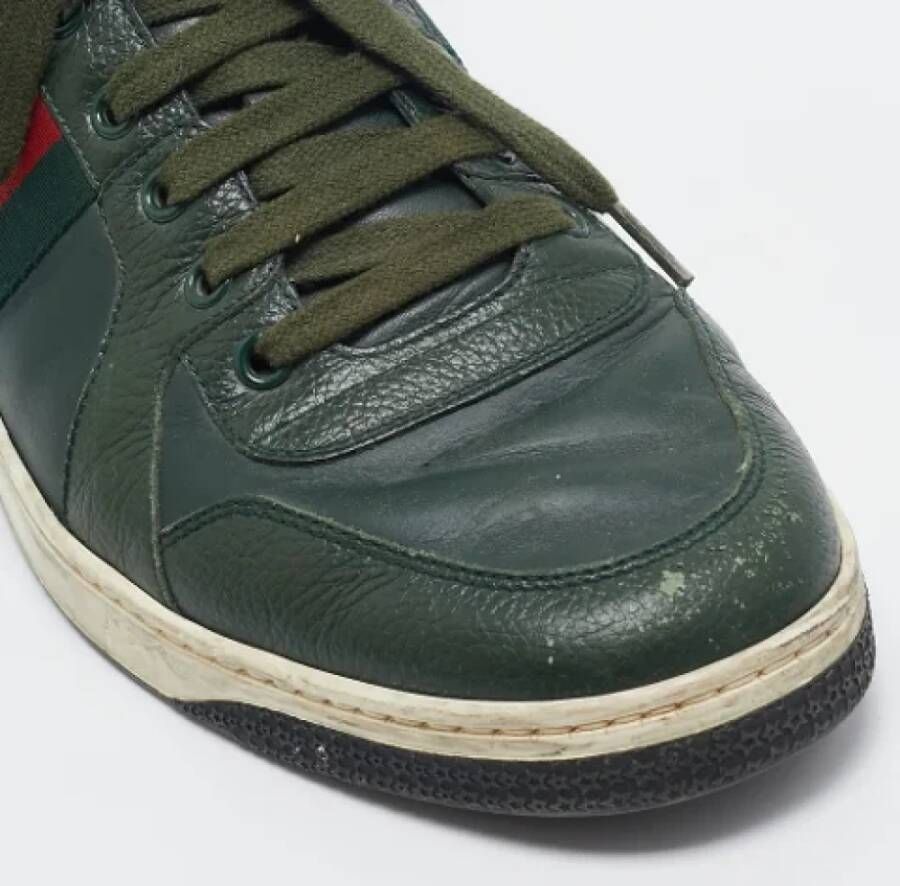 Gucci Vintage Pre-owned Leather sneakers Green Heren