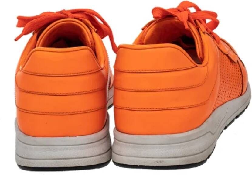 Gucci Vintage Pre-owned Leather sneakers Orange Dames