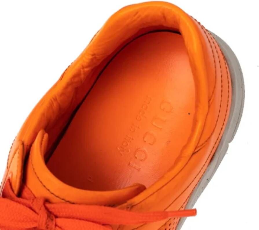 Gucci Vintage Pre-owned Leather sneakers Orange Dames