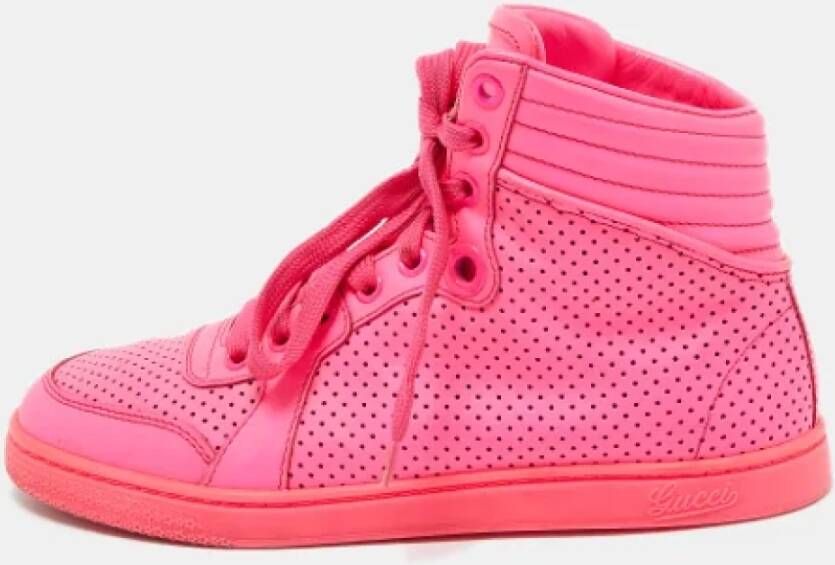 Gucci Vintage Pre-owned Leather sneakers Pink Dames