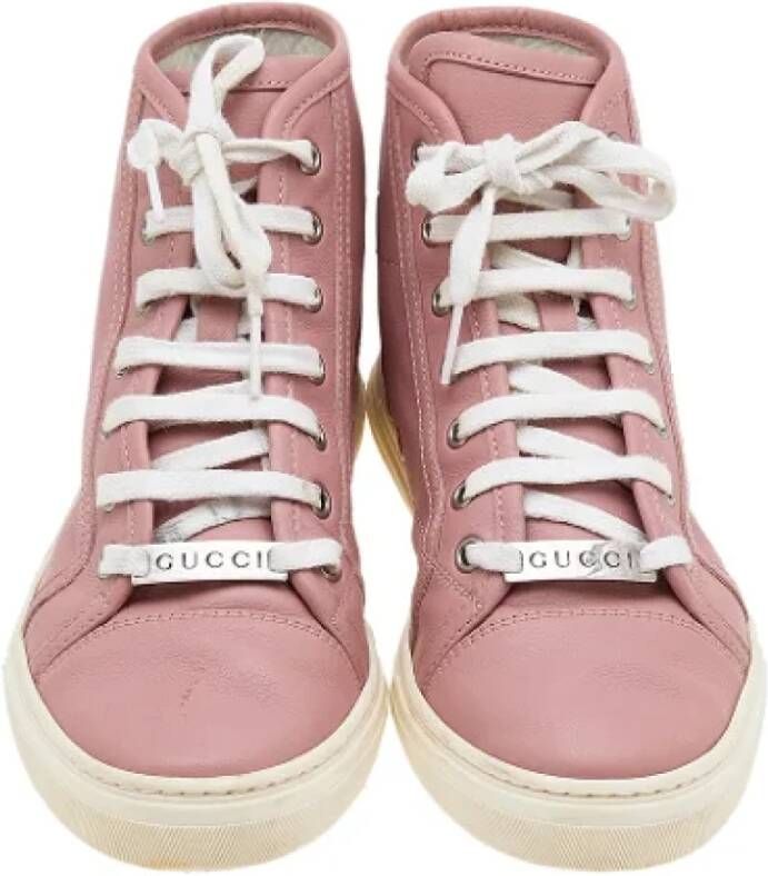 Gucci Vintage Pre-owned Leather sneakers Pink Dames