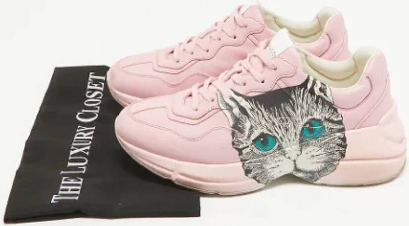 Gucci Vintage Pre-owned Leather sneakers Pink Dames