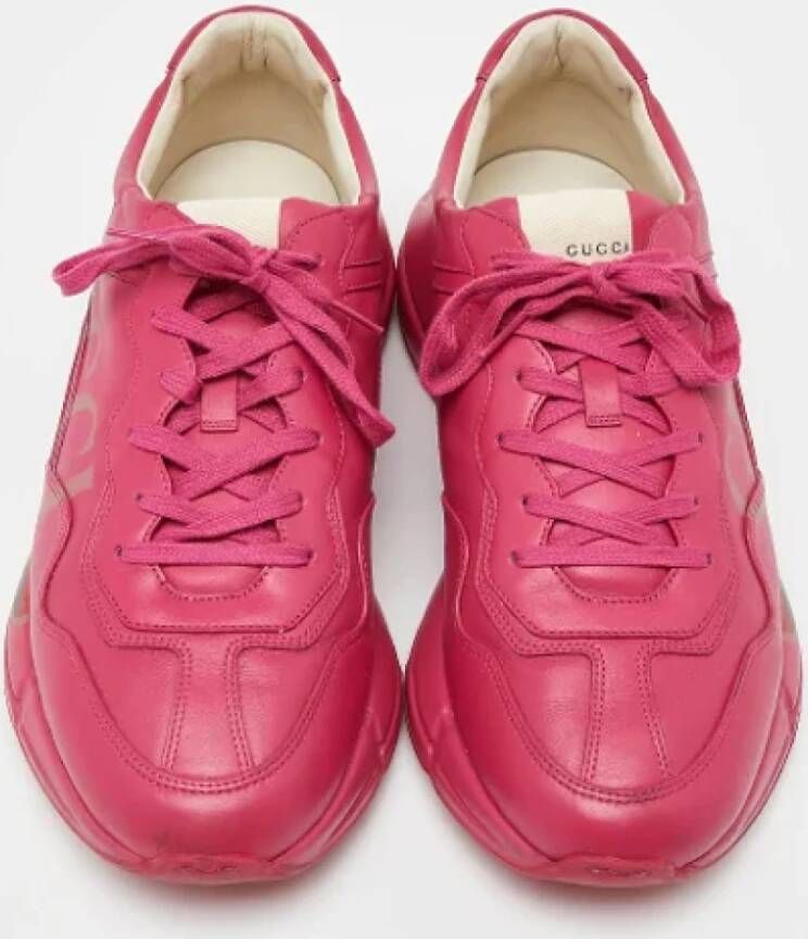 Gucci Vintage Pre-owned Leather sneakers Pink Heren