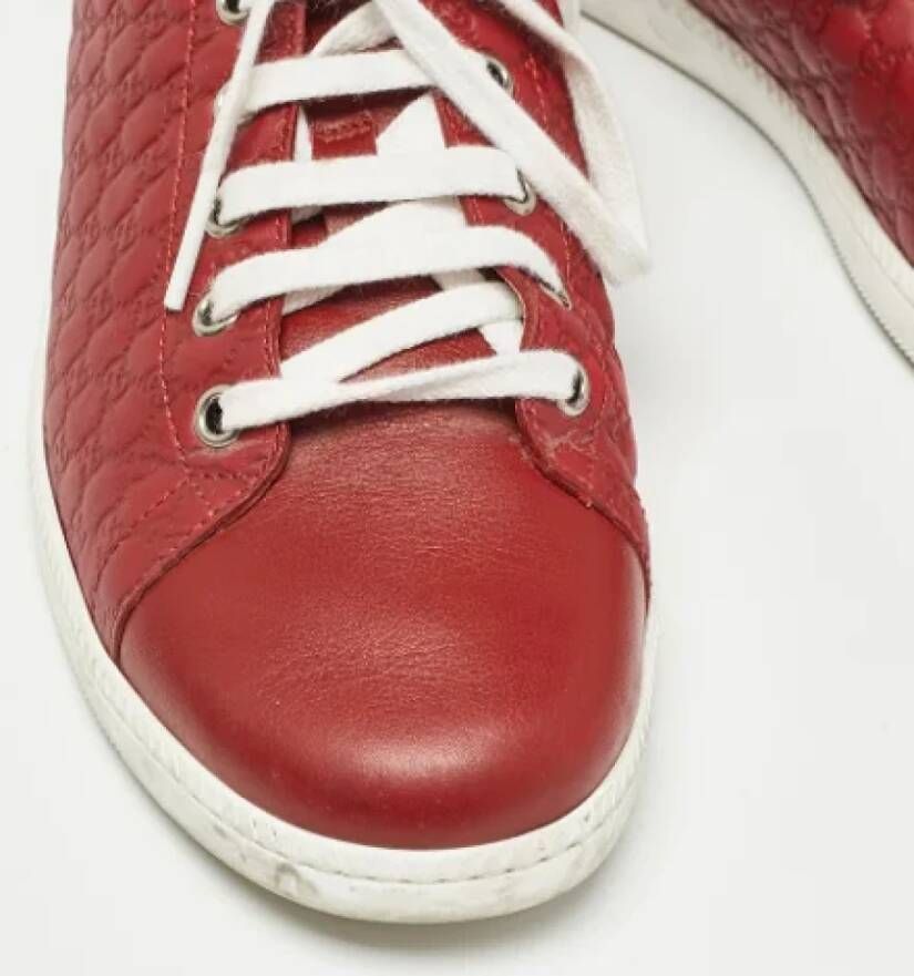 Gucci Vintage Pre-owned Leather sneakers Red Dames