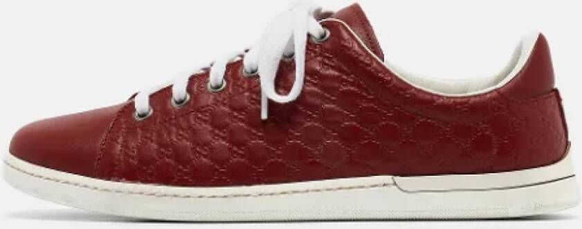 Gucci Vintage Pre-owned Leather sneakers Red Dames