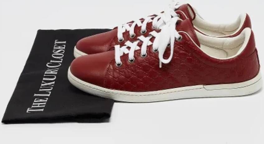 Gucci Vintage Pre-owned Leather sneakers Red Dames