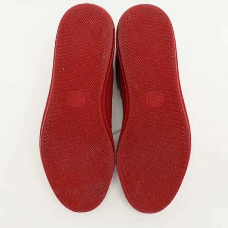 Gucci Vintage Pre-owned Leather sneakers Red Heren