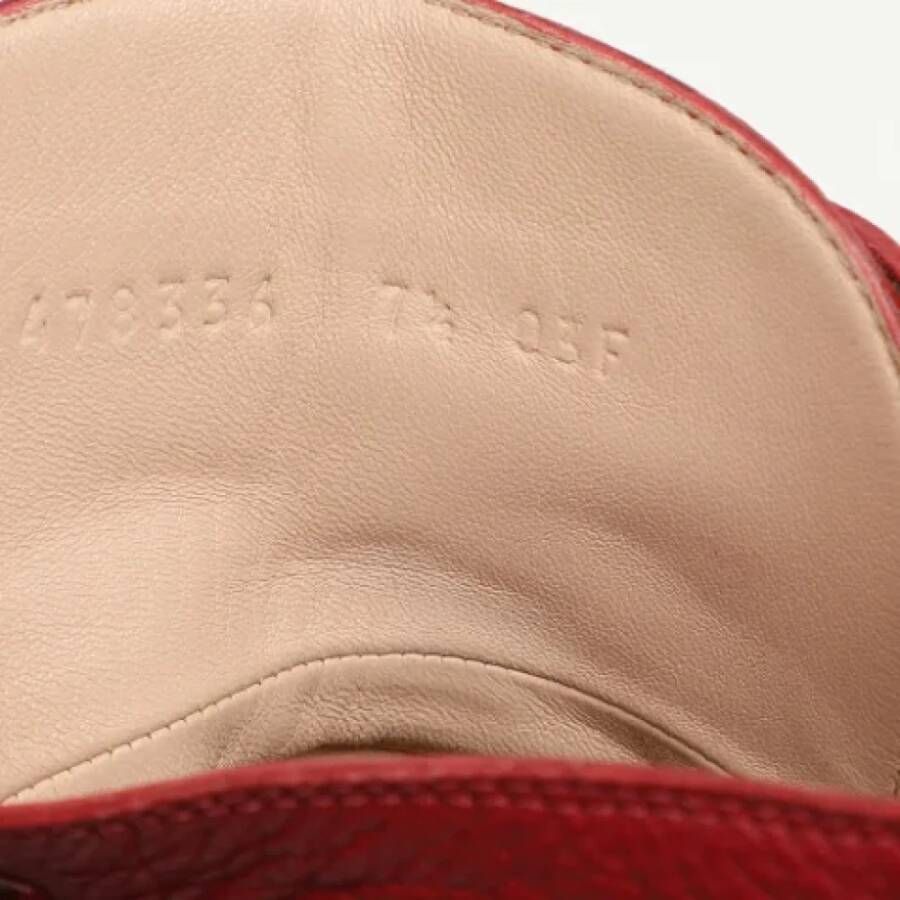 Gucci Vintage Pre-owned Leather sneakers Red Heren