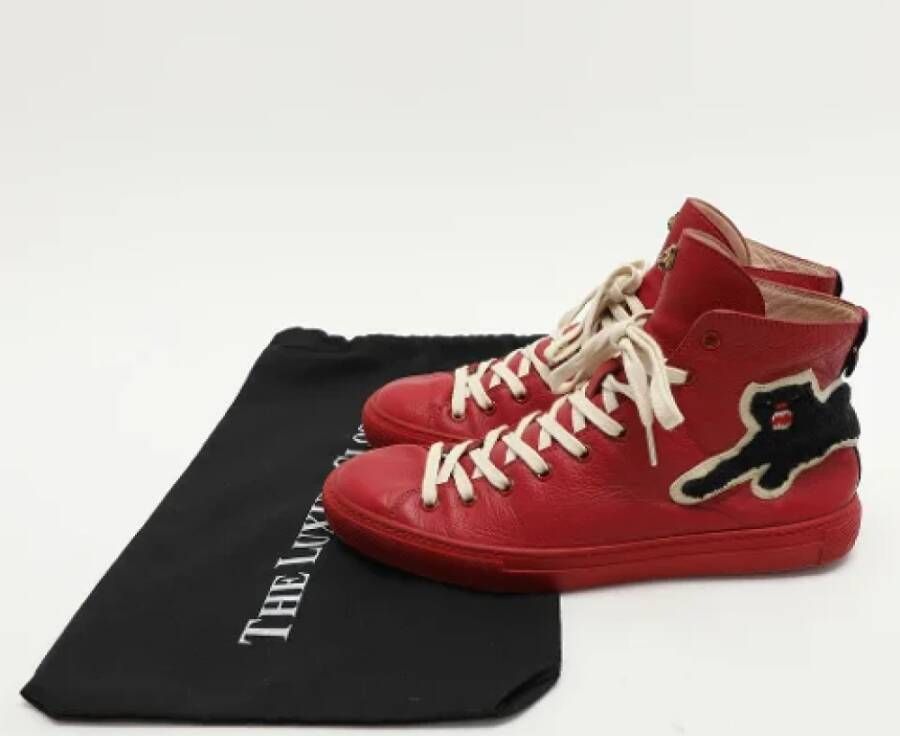 Gucci Vintage Pre-owned Leather sneakers Red Heren