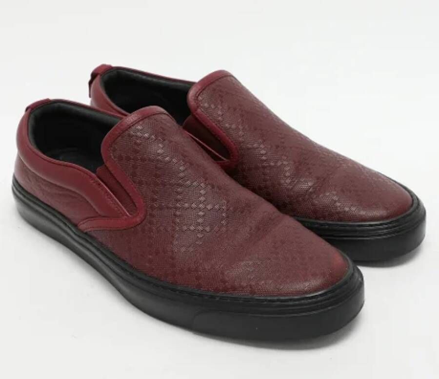 Gucci Vintage Pre-owned Leather sneakers Red Heren