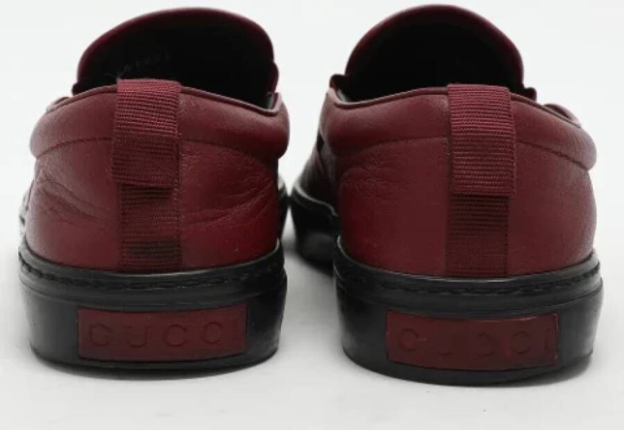 Gucci Vintage Pre-owned Leather sneakers Red Heren